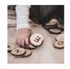 Lithuanian alphabet on wooden slices